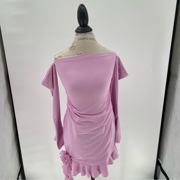 BABYBOO JULES MINI DRESS - lavender new with out tags thick contour material - Picture 3 of 5